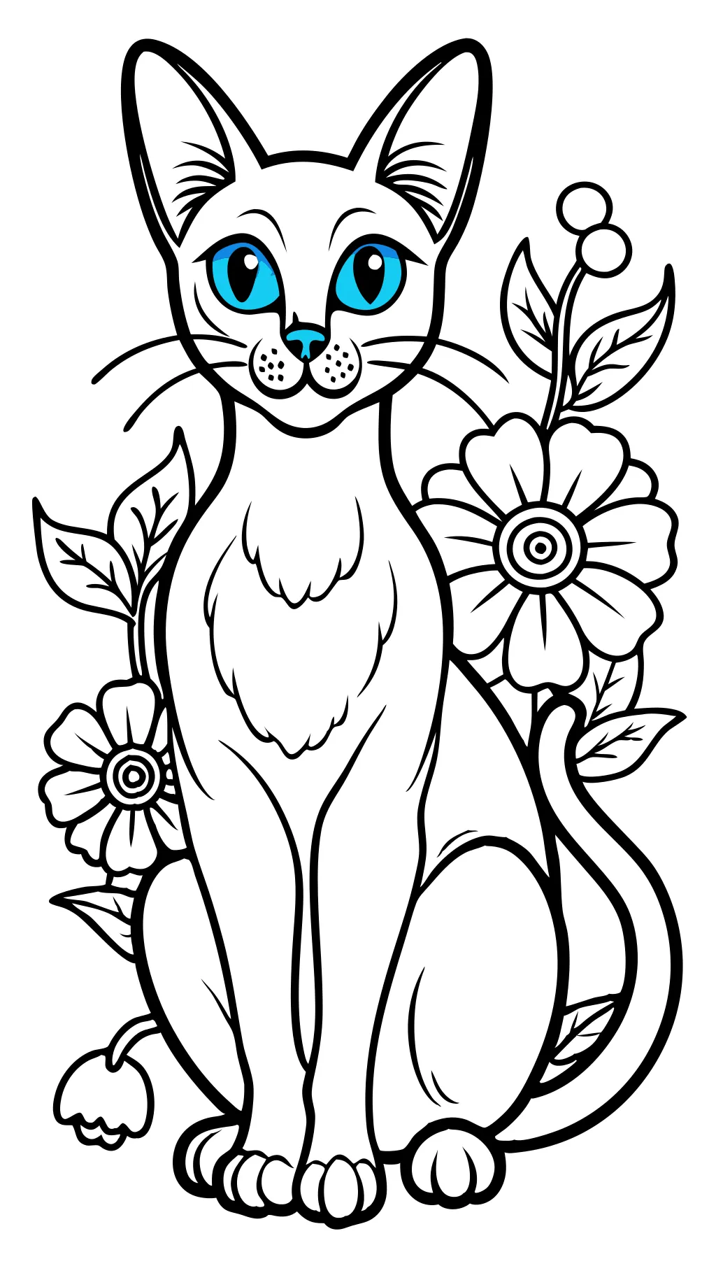 coloriages de chat siamois